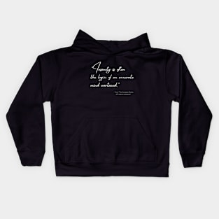 A Quote about Insanity from "The Complete Works of Friedrich Nietzsche" Kids Hoodie